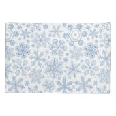 Grijze sneeuwvlokken op gebroken wit kussensloop (Achterkant-Links)