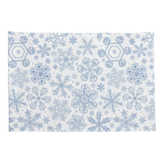 Grijze sneeuwvlokken op gebroken wit kussensloop (Achterkant-Rechts)