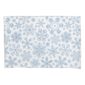 Grijze sneeuwvlokken op gebroken wit kussensloop (Voorkant-Links)