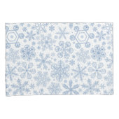 Grijze sneeuwvlokken op gebroken wit kussensloop (Voorkant-Rechts)