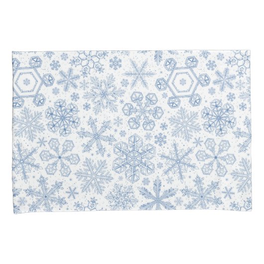 Grijze sneeuwvlokken op gebroken wit kussensloop (Voorkant-Rechts)