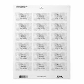 Grijze Sneeuwvlokken Retouradreslabels Etiket (Full Sheet)