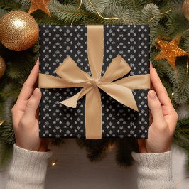 Grijze sneeuwvlokken Verpakkingspapier Cadeaupapier