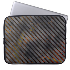 Grijze snijstrepen of koolstof linten? Goud rood Laptop Sleeve