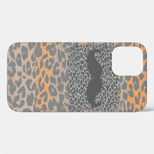 Grijze snor en luipaard afdrukken Case-Mate iPhone case (Achterkant (horizontaal))