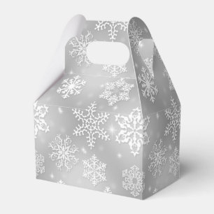 Grijze Snowflake-patroondoos Bedankdoosjes