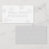 Grijze Snowflakes Baby shower Diaper Raffle Ticket Informatiekaartje (Voorkant / Achterkant)