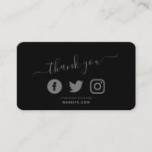 Grijze sociale pictogrammen QR-code bedankt voor k Informatiekaartje (Voorkant)