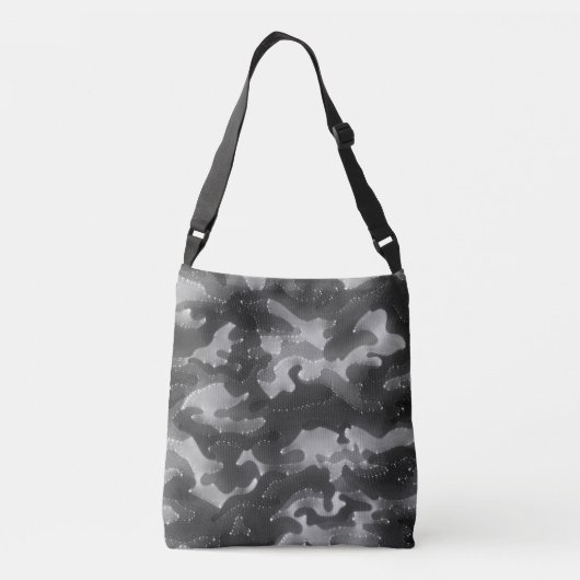 Grijze Sparkle Camo Blend Crossbody Bag Crossbody Tas (Achterkant)