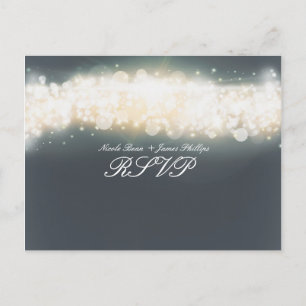 Grijze Sparkle Light Blast RSVP Weddenschap Briefk Uitnodiging Briefkaart