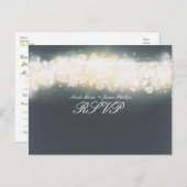 Grijze Sparkle Light Blast RSVP Weddenschap Briefk Uitnodiging Briefkaart (Voorkant / Achterkant)