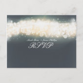 Grijze Sparkle Light Blast RSVP Weddenschap Briefk Uitnodiging Briefkaart (Voorkant)