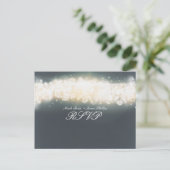 Grijze Sparkle Light Blast RSVP Weddenschap Briefk Uitnodiging Briefkaart (Staand voorkant)
