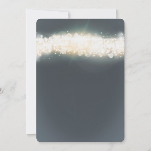 Grijze Sparkle Light Blast Wedding Invitations Kaart (Achterkant)