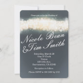 Grijze Sparkle Light Blast Wedding Invitations Kaart (Voorkant)