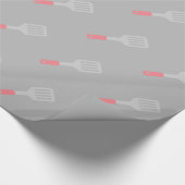 Grijze spatel gebruiksvoorwerpen cadeaupapier (Hoek)