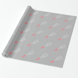 Grijze spatel gebruiksvoorwerpen cadeaupapier