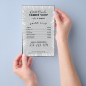 Grijze spetter achtergrond kapper prijslijst flyer (Hand)
