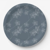 Grijze spin web Halloween party Papieren Bordje (Voorkant)