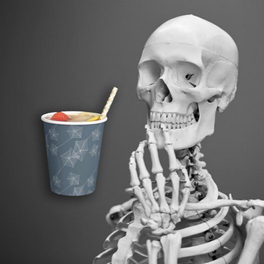 Grijze spinnenwebben Halloween feest Papieren Bekers