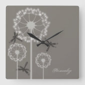 Grijze spionageklok vierkante klok (Voorkant)