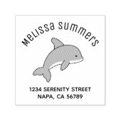 Grijze Springende Dolfijn Boog Adres Zelfinktende Stempel (Design)