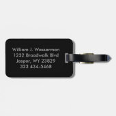 Grijze staal Masculine monogram Executive Style Bagagelabel (Achterkant horizontaal)