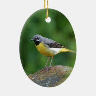 Grijze staart - vogel keramisch ornament