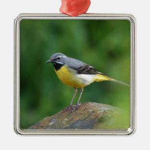 Grijze staart - vogel metalen ornament