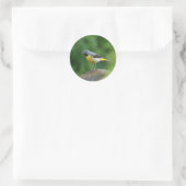 Grijze staart - vogel ronde sticker (Tas)