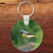 Grijze staart - vogel sleutelhanger (Voorkant)