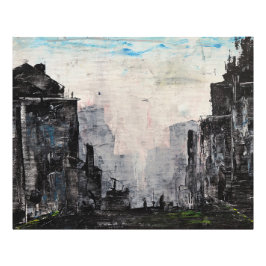 Grijze Stads Abstracte Print, Waarde Poster Papier