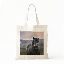 Grijze Stallion Horse Herbruikbare Canvas tas