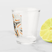 Grijze Star Abstract ontwerp Thunder_Cove Shot Glas (Rechts)