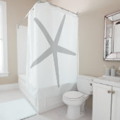 Grijze Starvis Patroon Wit Elegant Aangepaste Kleu Douchegordijn (In situ)