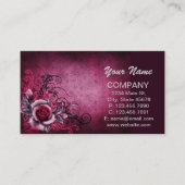  grijze steampunk magenta roze Rose Visitekaartje (Voorkant)