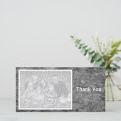 Grijze steen bedankkaart (Staand voorkant)