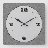 Grijze steen effect + zwart trendy NOS effen klokk Vierkante Klok (Voorkant)