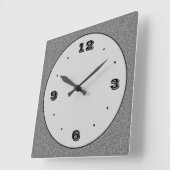 Grijze steen effect + zwart trendy NOS effen klokk Vierkante Klok (Hoek)
