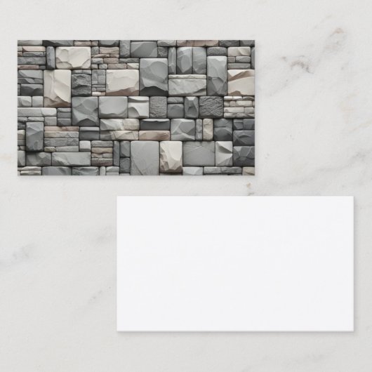 Grijze steen met bruine textuur visitekaartje (Voorkant / Achterkant)
