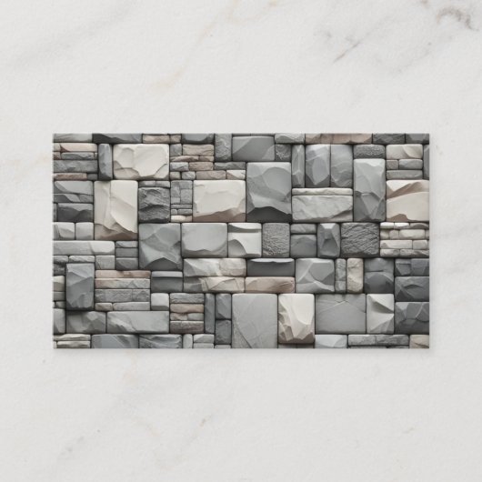 Grijze steen met bruine textuur visitekaartje (Voorkant)