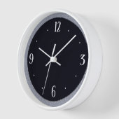 Grijze steen op zwart met witte nrs>Keukenklok (Hoek)