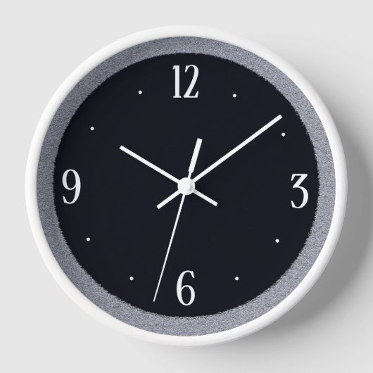 Grijze steen op zwart met witte nrs>Keukenklok (Voorkant)