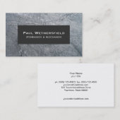 Grijze steen steenhouwer en Blockmason Architect Visitekaartje (Voorkant / Achterkant)