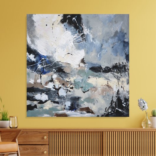 grijze stenen canvas afdruk (Insitu (Woonkamer))