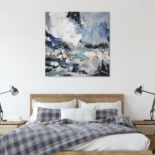 grijze stenen canvas afdruk (Insitu (Slaapkamer))