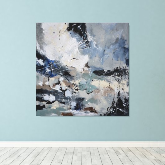 grijze stenen canvas afdruk (Insitu (Houten vloer))