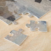 Grijze stenen kaart van de wereld legpuzzel (Zijkant)