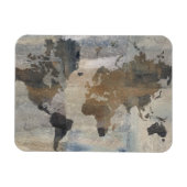 Grijze stenen kaart van de wereld magneet (Horizontaal)