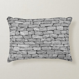 Grijze stenen muur, abstracte achtergrond. accent kussen